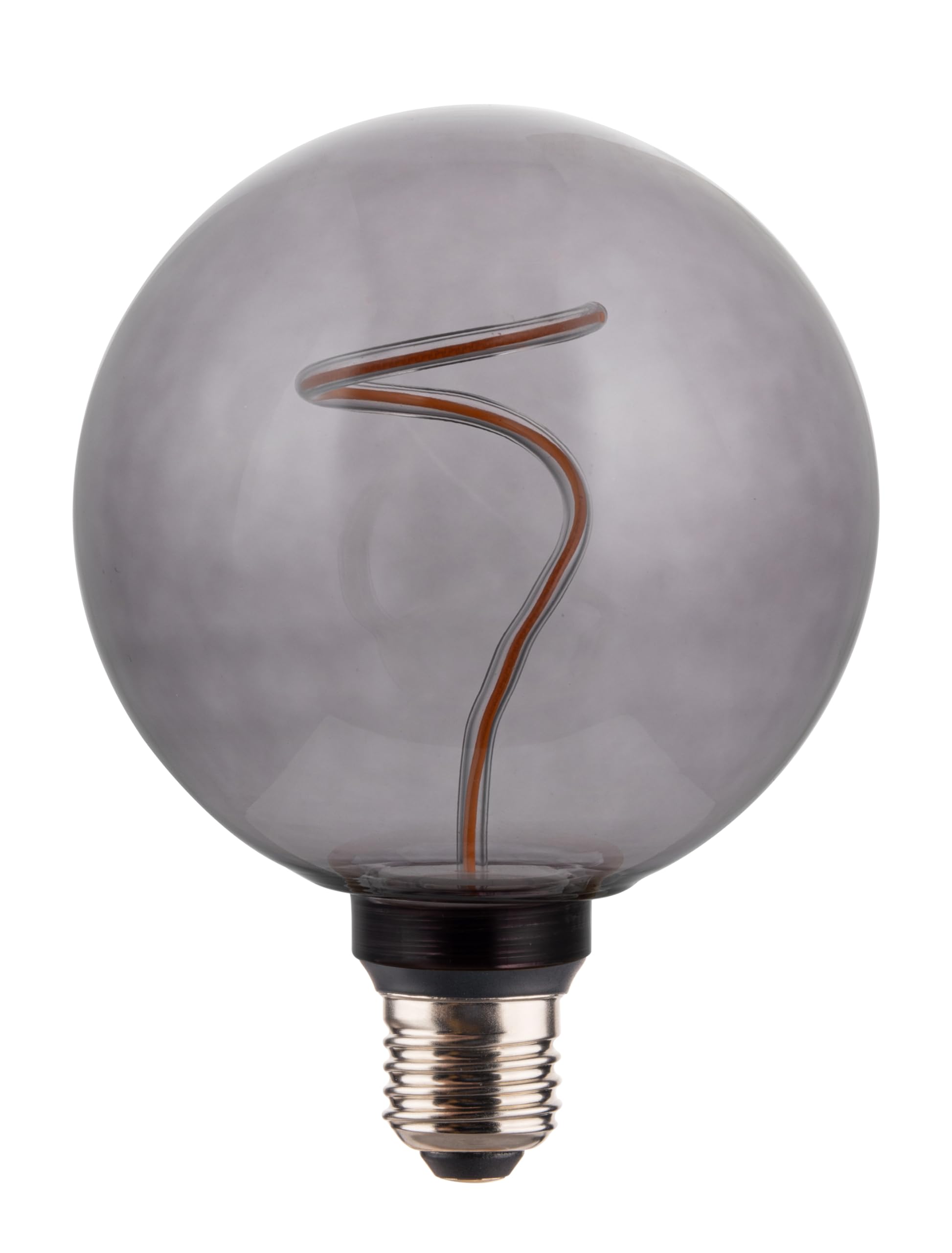 greenandco 4 żarówki LED w stylu vintage z możliwością ściemniania do oświetlenia nastrojowego, E27 G125, 4,9 W, 100 lm, 1800 K (bardzo ciepła biel) | 320° | 230 V | szary przydymiony | bez migotania