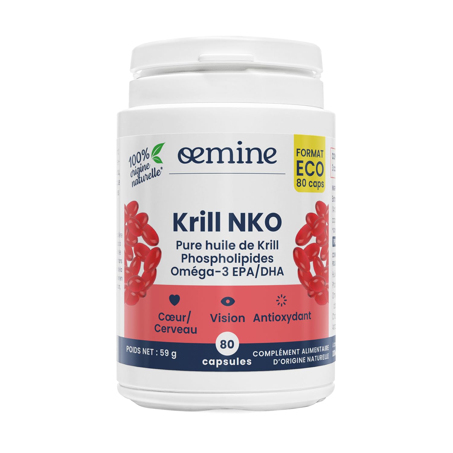 Oemine Krill, 80 Capsules, 140 g