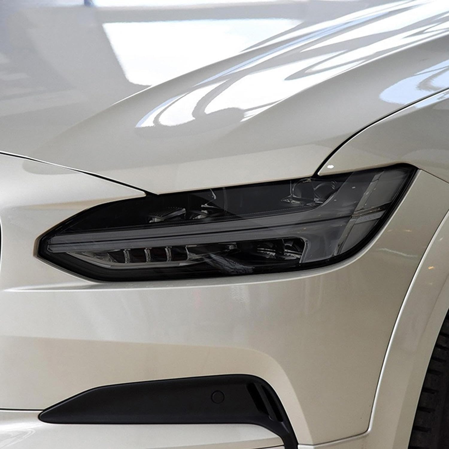 Samlng Transparent Car Front Light Film For Volvo S90 V90 2017-2024 Car Headlight Protective Film Protection Scratch-Resistant Black Tpu Sticker