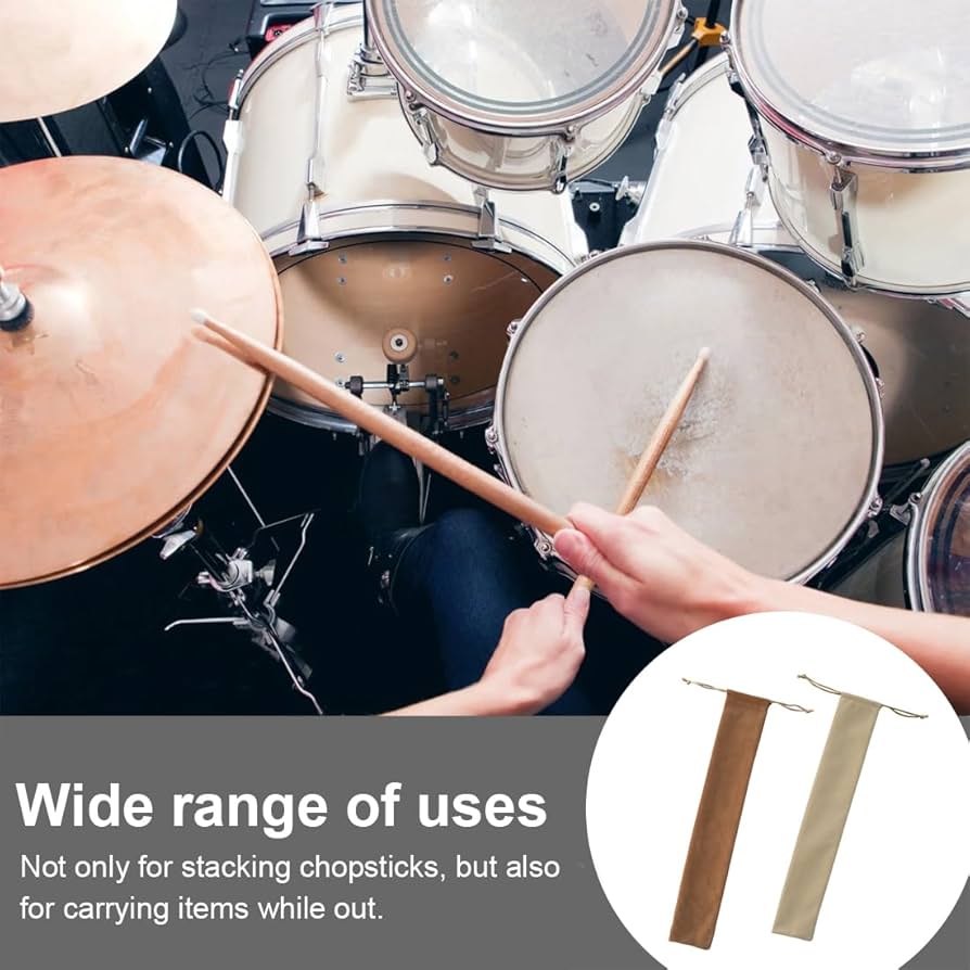 Borsa Per Bacchette Da Batteria Helweet - 2 Pezzi, Nero+Bianco, 45x10 Cm, Per Accessori Musicali