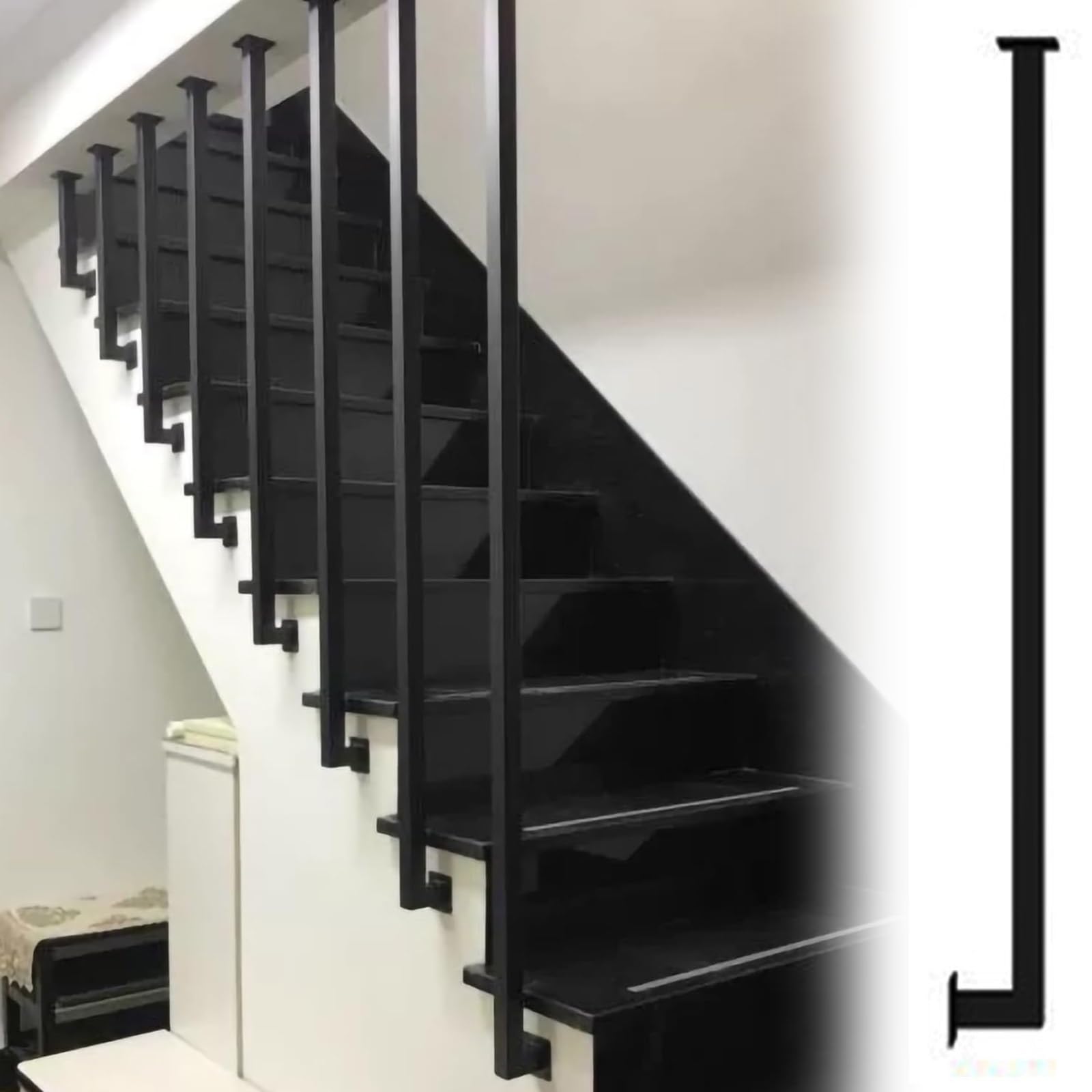 Balaustres de Escalera Barandillas Interiores para escaleras Rectas e inclinadas, barrotes de Seguridad Personalizables para escaleras Que evitan caídas, con Tornillos(Style 1,112cm/44in)