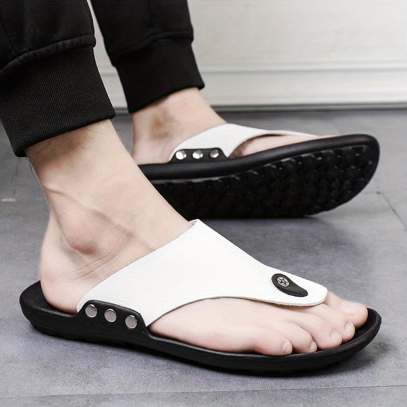 Men For Trendy Simple Breathable Non-slip Slip On Sandals Casual Summer Beach Outdoors Slippers4