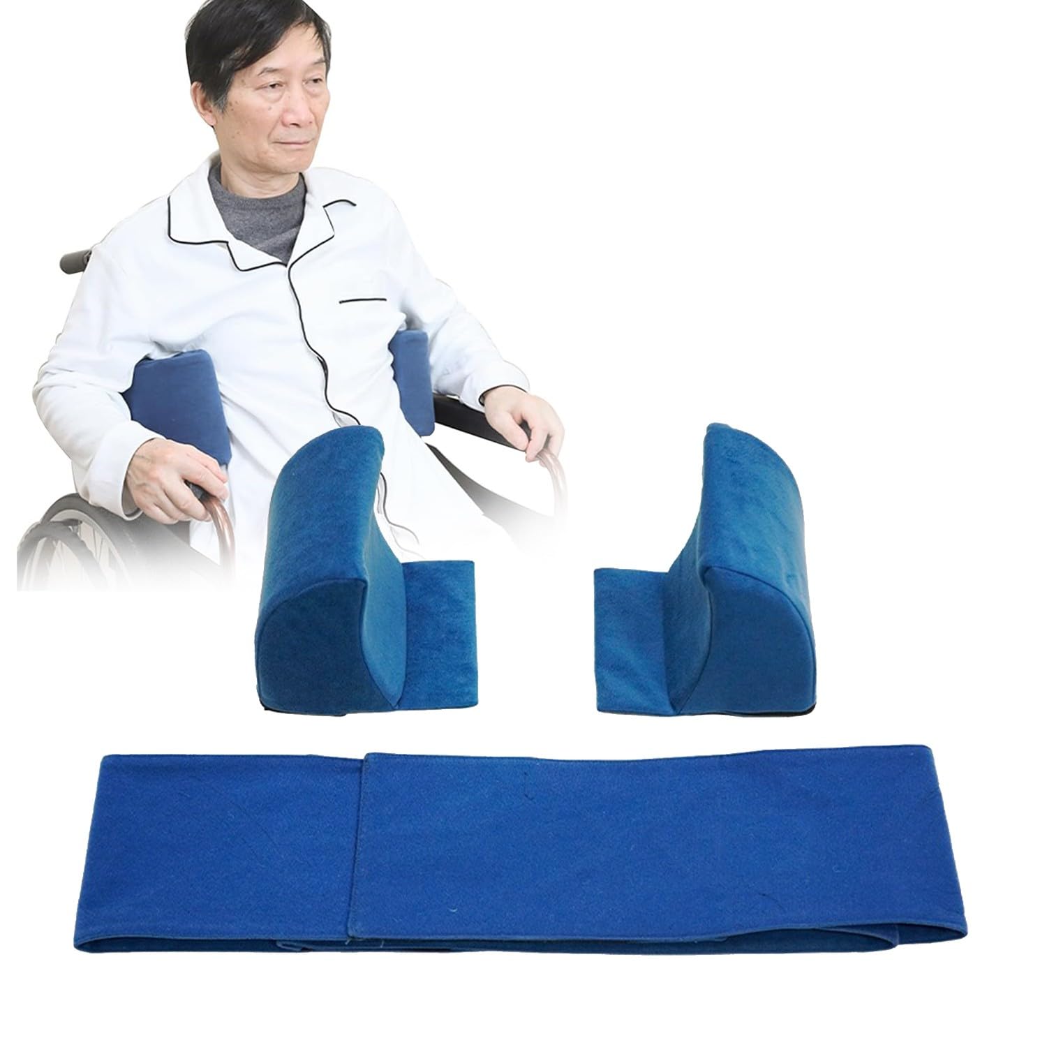 BLUEZY Coussin Positionneur Lombaire pour Fauteuil Roulant, Support latéral réglable pour Personnes âgées,Coussin de Soutien Lombaire pour Lit et Fauteuil Roulant pour Les Lits d'hôpitaux