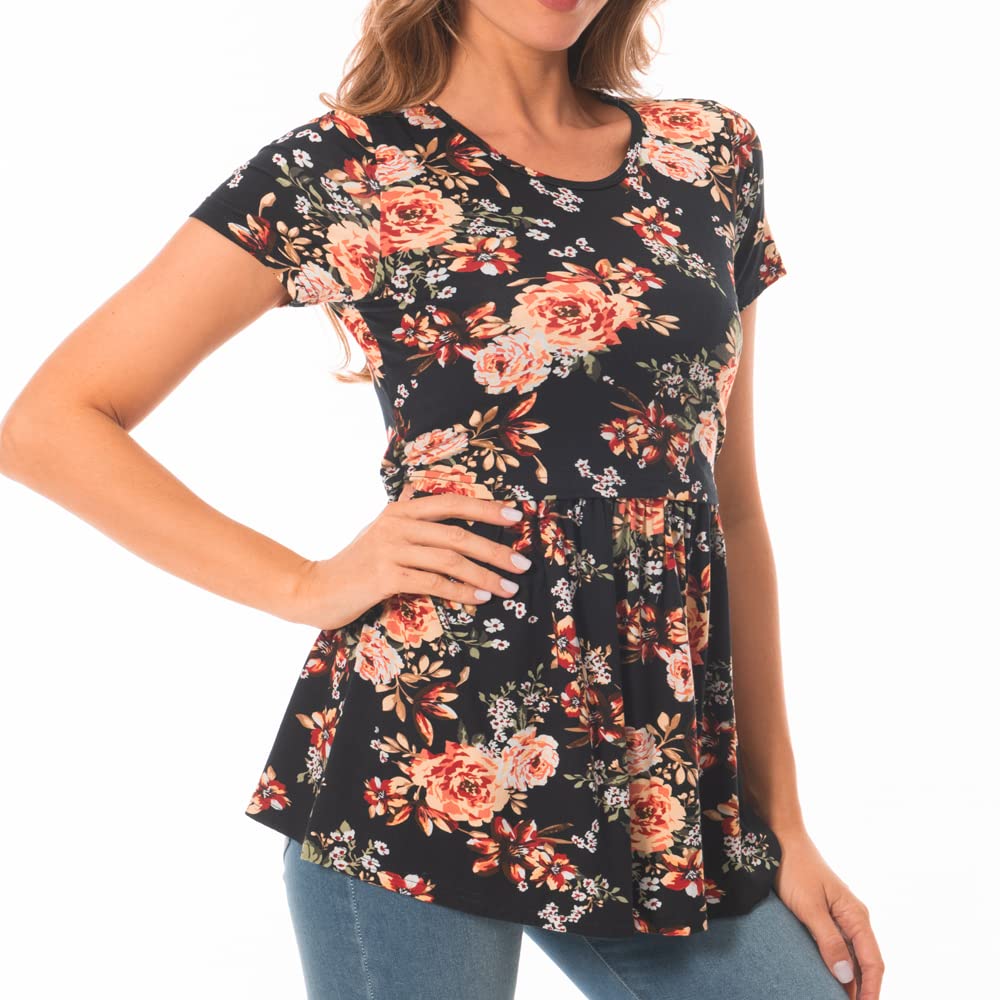 Bearsland Camiseta de lactancia para mujer, manga corta, cuello redondo, ropa de maternidad