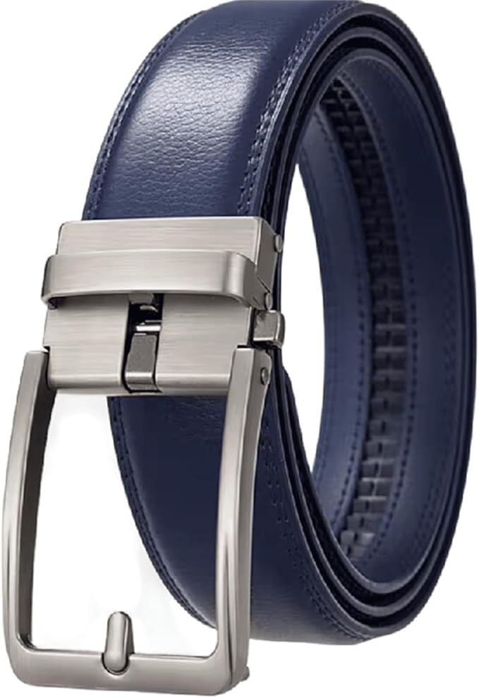 MEIION cinturón agujeros Cinturón de piel para hombre con hebilla autoajustable para mayor durabilidad adecuado para trajes de negocios y ropa informal