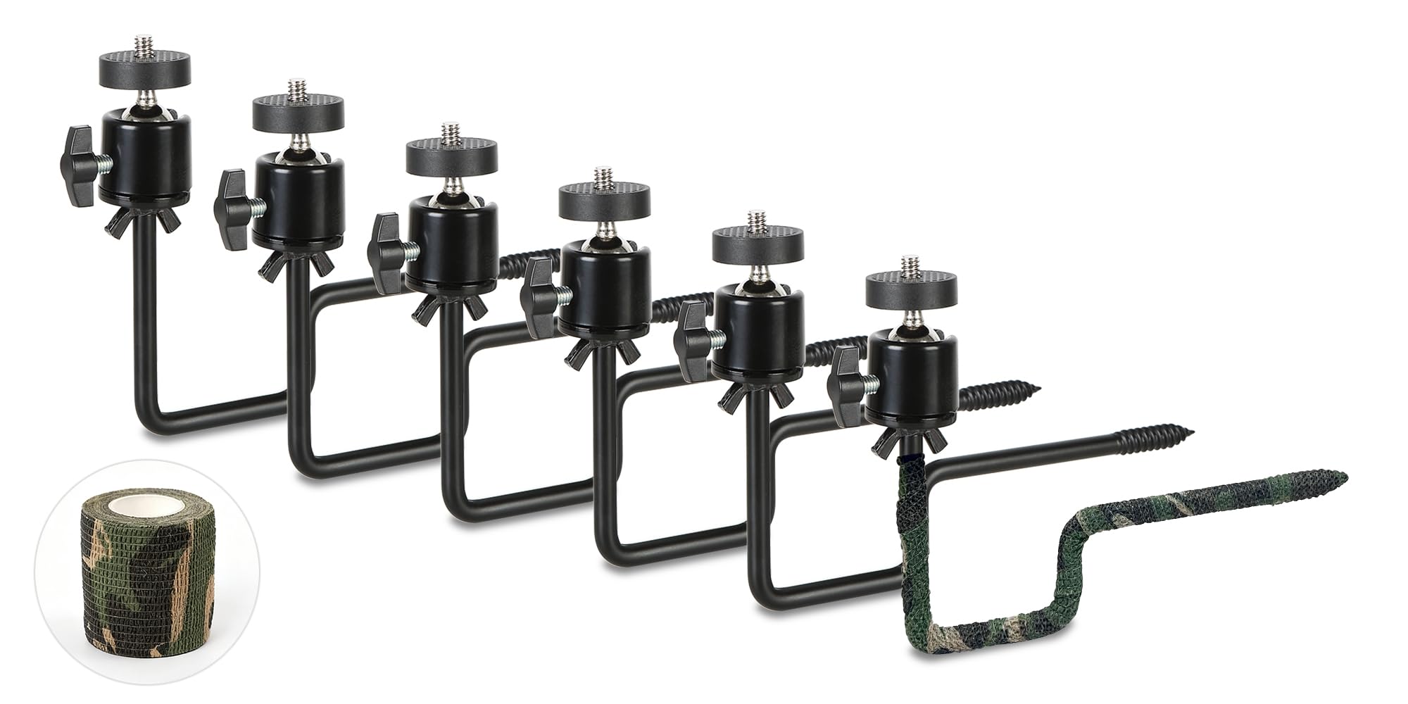 Danoib Trail Camera Tree Mount, Black, 6 Pack