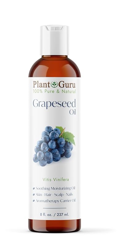 Plant Guru Óleo de semente de uva Vitis Vinifera prensado a frio, 240 mL