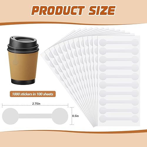 Miniatura 3 de Fulmoon 100 hojas, 1000 unidades, etiquetas transparentes a prueba de manipulaciones, de 2.75 x 0.5 pulgadas, adhesivos transparentes resistentes a