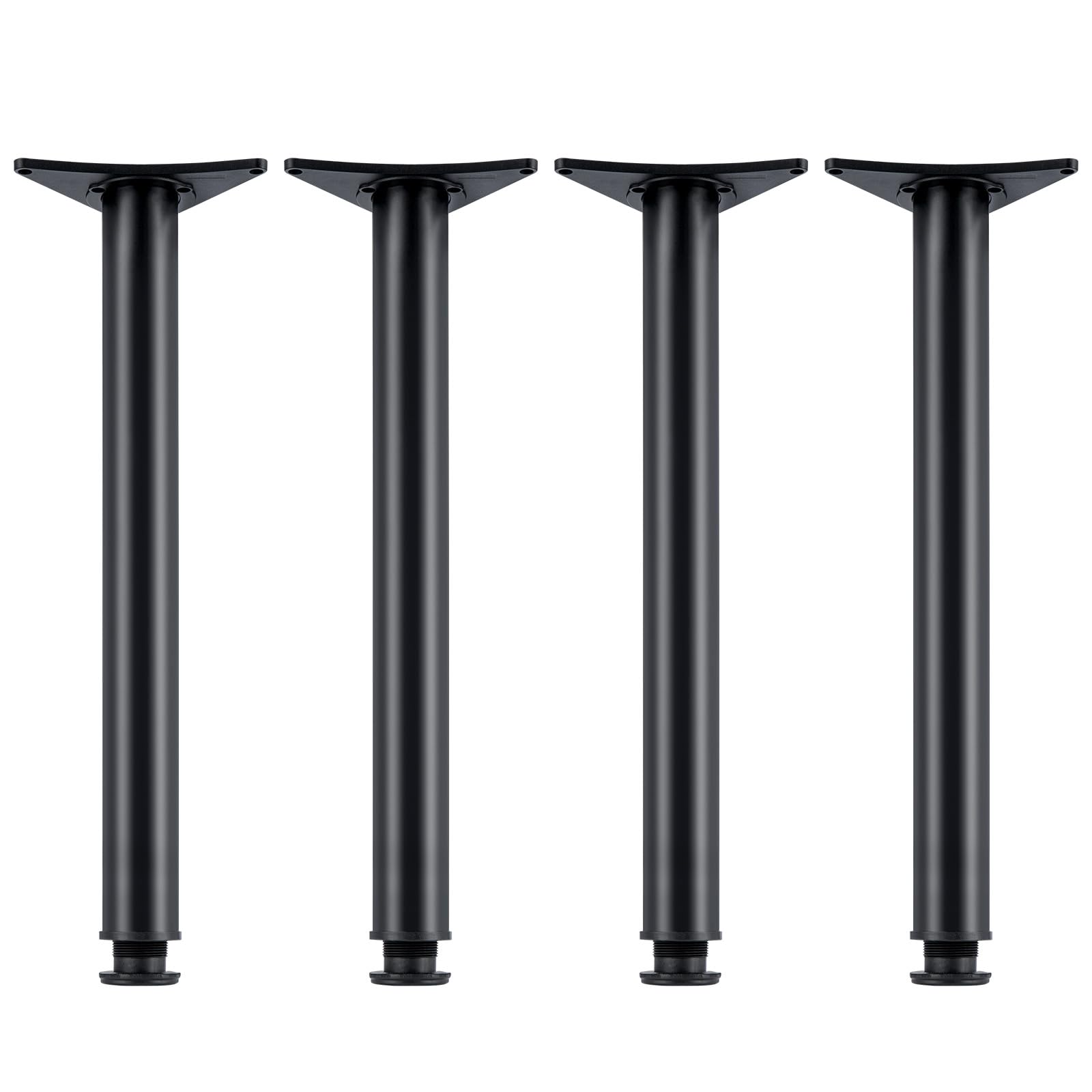 4 Pcs Adjustable Table Legs 71-73cm Metal Furniture Legs DIY Office Table Leg for Tabletop DIY Desk Home Office (Black)