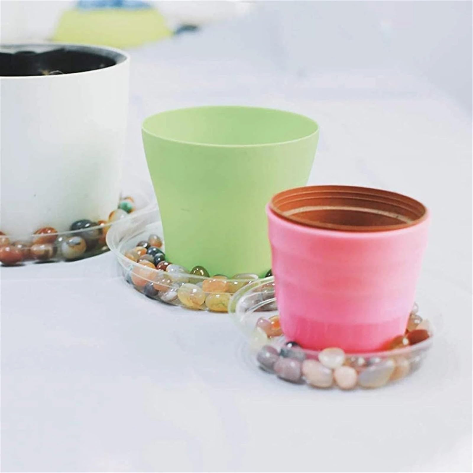 3 platillos de plástico for plantas, platillos transparentes for plantas, bandejas for macetas de jardín, bandejas de goteo transparentes for el cuidado de plantas de interior Bandeja Para Macetas(10i