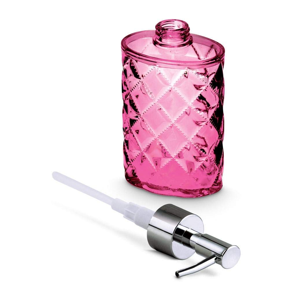 Freelance Crystal Acrylic Soap Dispenser for Wash Basin - Pink - Stylish Liquid Handwash/Hand Wash Bottle - Plastic Bathroom Lotion/Shampoo Pump Bottles for Home/Kitchen - Stronger Than Ceramic - Image 2 thumbnail
