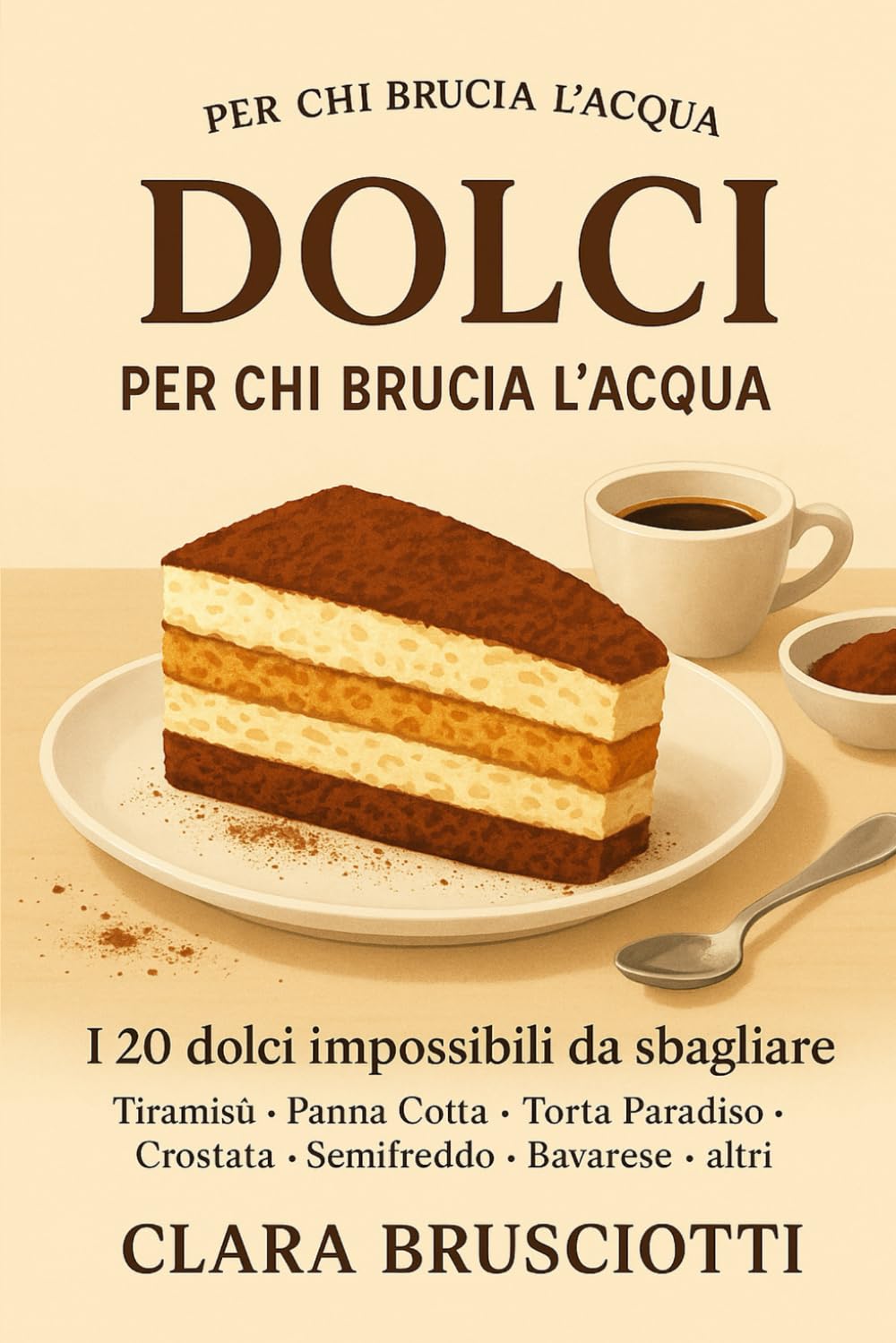 DOLCI PER CHI BRUCIA L'ACQUA: I 20 dolci italiani impossibili da sbagliare: Tiramisù, Panna Cotta, Crostate e altri dolci facili per principianti. Il metodo anti-disastro di Clara Brusciotti