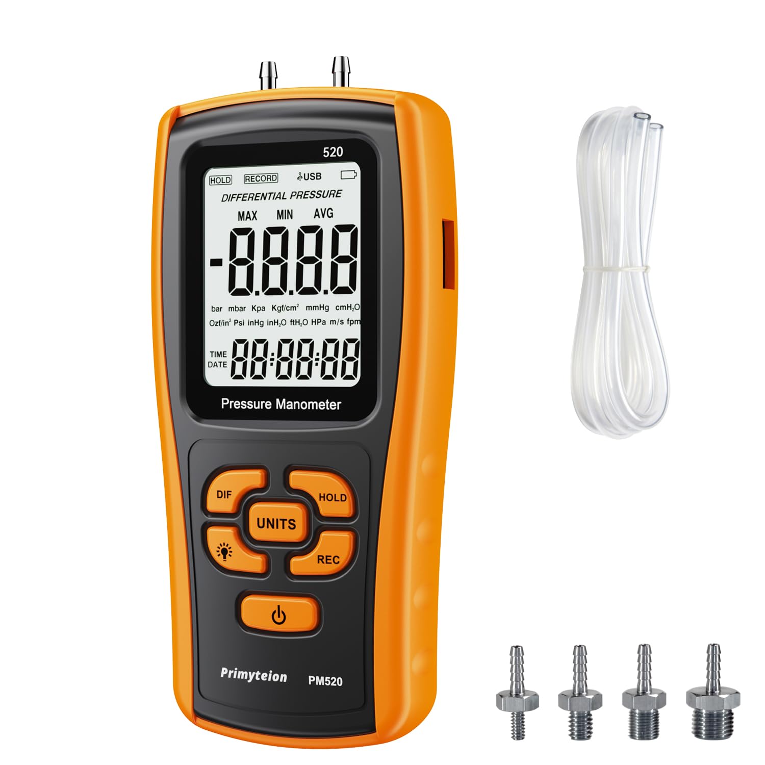 Manometro digitale tester di pressione del gas, misuratore di pressione dell'aria a doppia porta per HVAC, condotti del forno, valvola del gas riscaldatore, forno a gas, caldaie, pompa d'aria, perdite