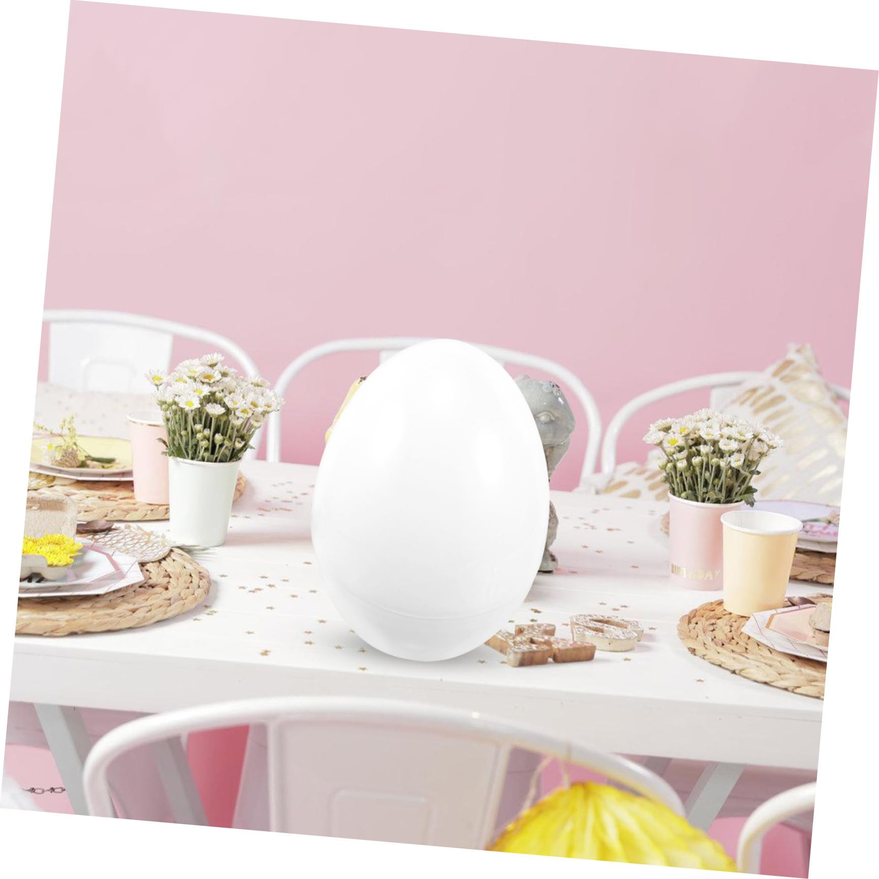 Uovo Gigante in Plastica Bianca da Riempire, Guscio Riutilizzabile e Apribile per Decorazioni e Giochi Nelle Celebrazioni Primaverili