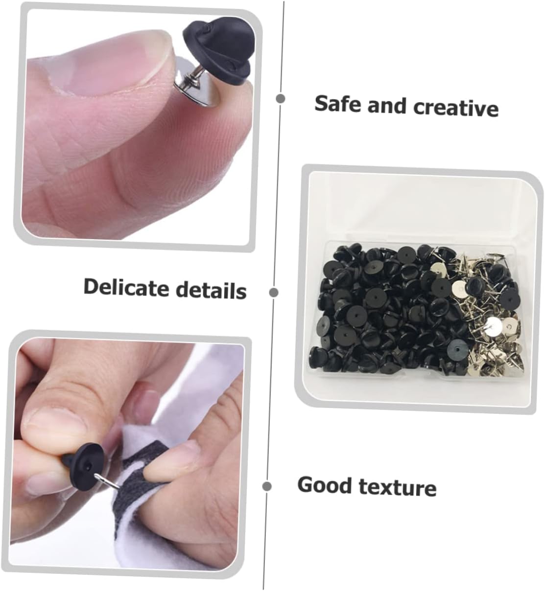 TEHAUX Multi-use Pin Backs of Clutch Backing for Lapel Brooches Badges and Jewelry Making Replacement for