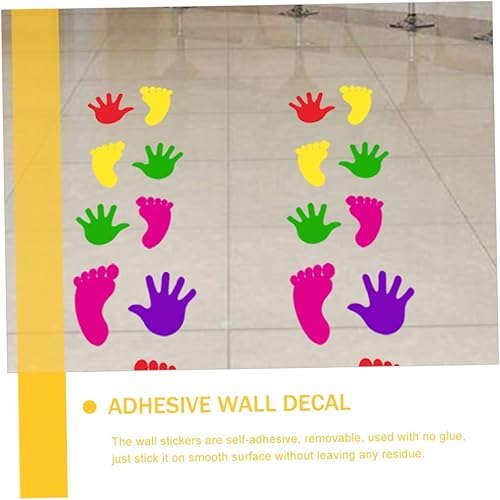 Miniatura 9 de Abaodam 10 pares de calcomanías de pared para decoración de niños, calcomanías para niños, huellas de mano, calcomanías de pared para sala de