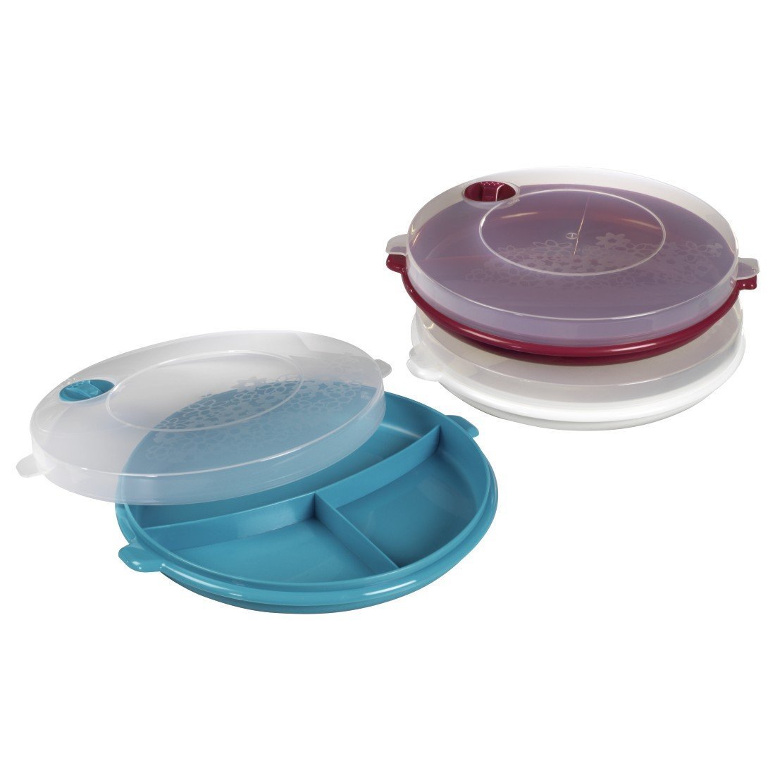 Buy Xavax Segmented Microwave Plates with Vented Lids for Storing