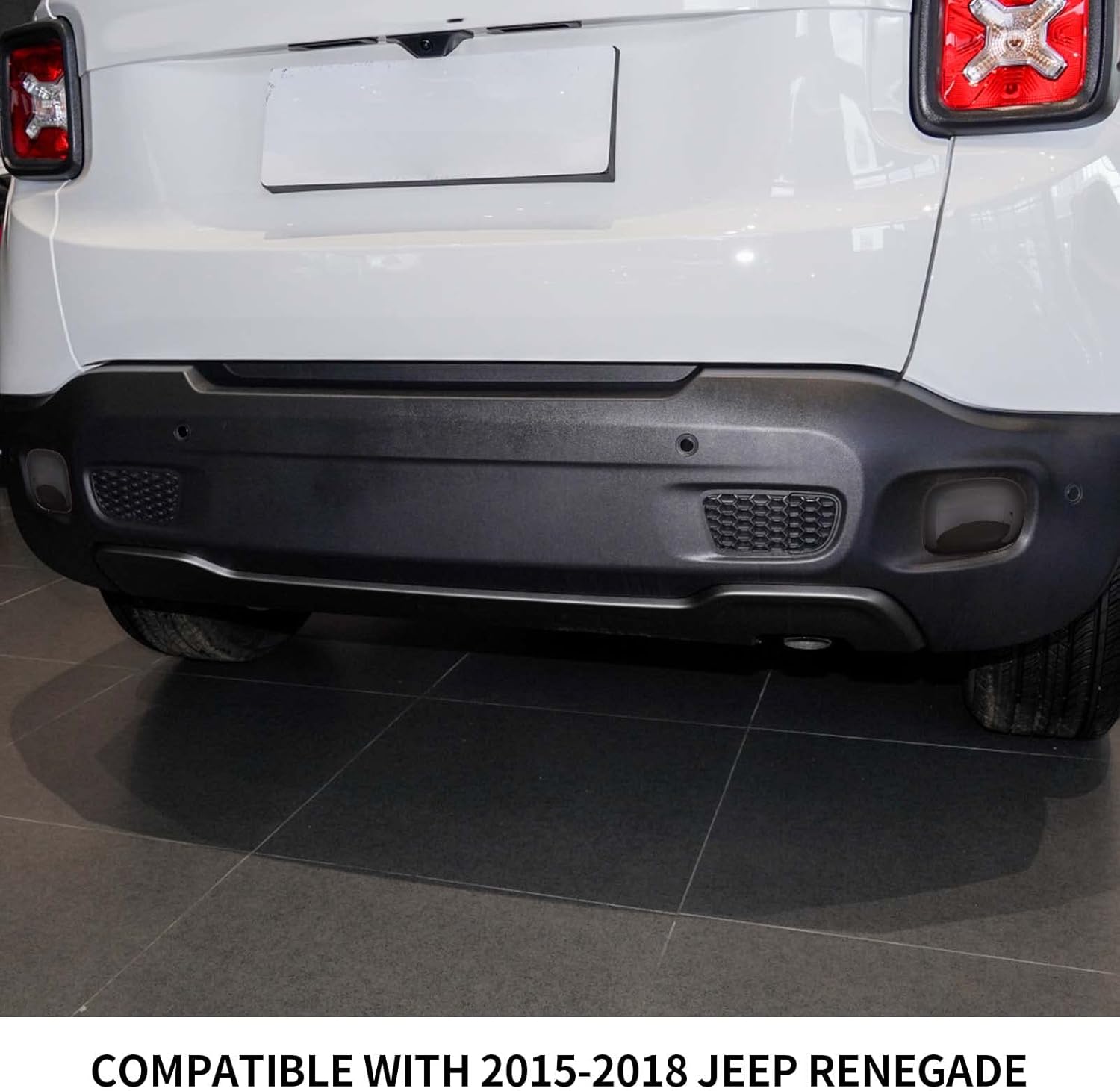 Hoolcar Rear Fog Light Trim Bezel Frame Decor Exterior Accessories Compatible with 2015-2025 Jeep Renegade, Smoked Black, 2PCs