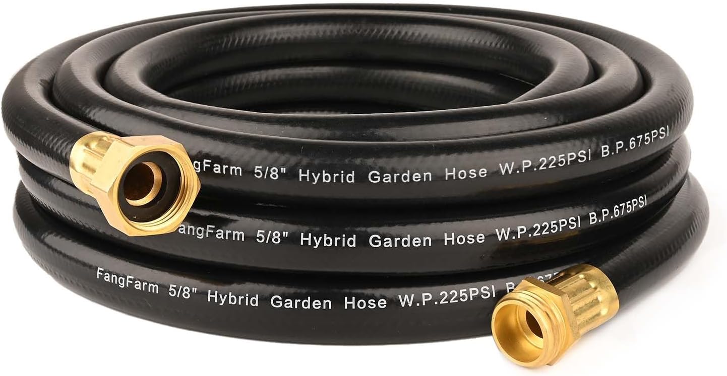 FangFarm 5/8" 25FT Hybrid Hose HeavyDuty, Lightweight