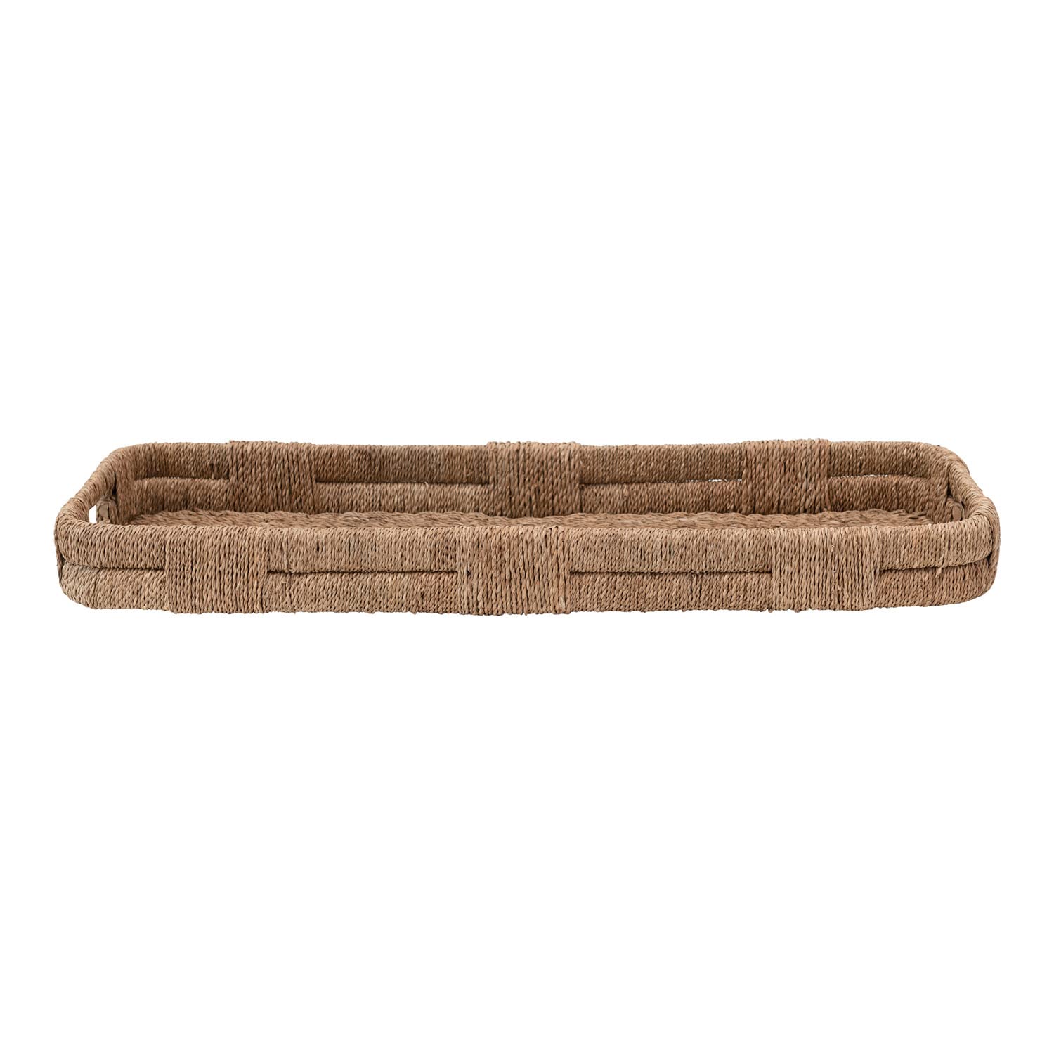 Creative Co-Op Hand-Woven Bankuan Tray with Handles, Natural
