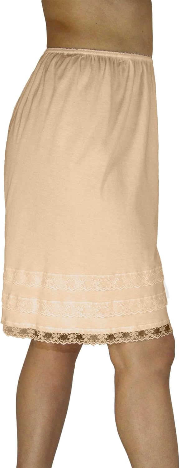 Underworks Cotton Knit Snip-A-Length Pettipants Culotte Slip Bloomers Split Skirt - Image 2