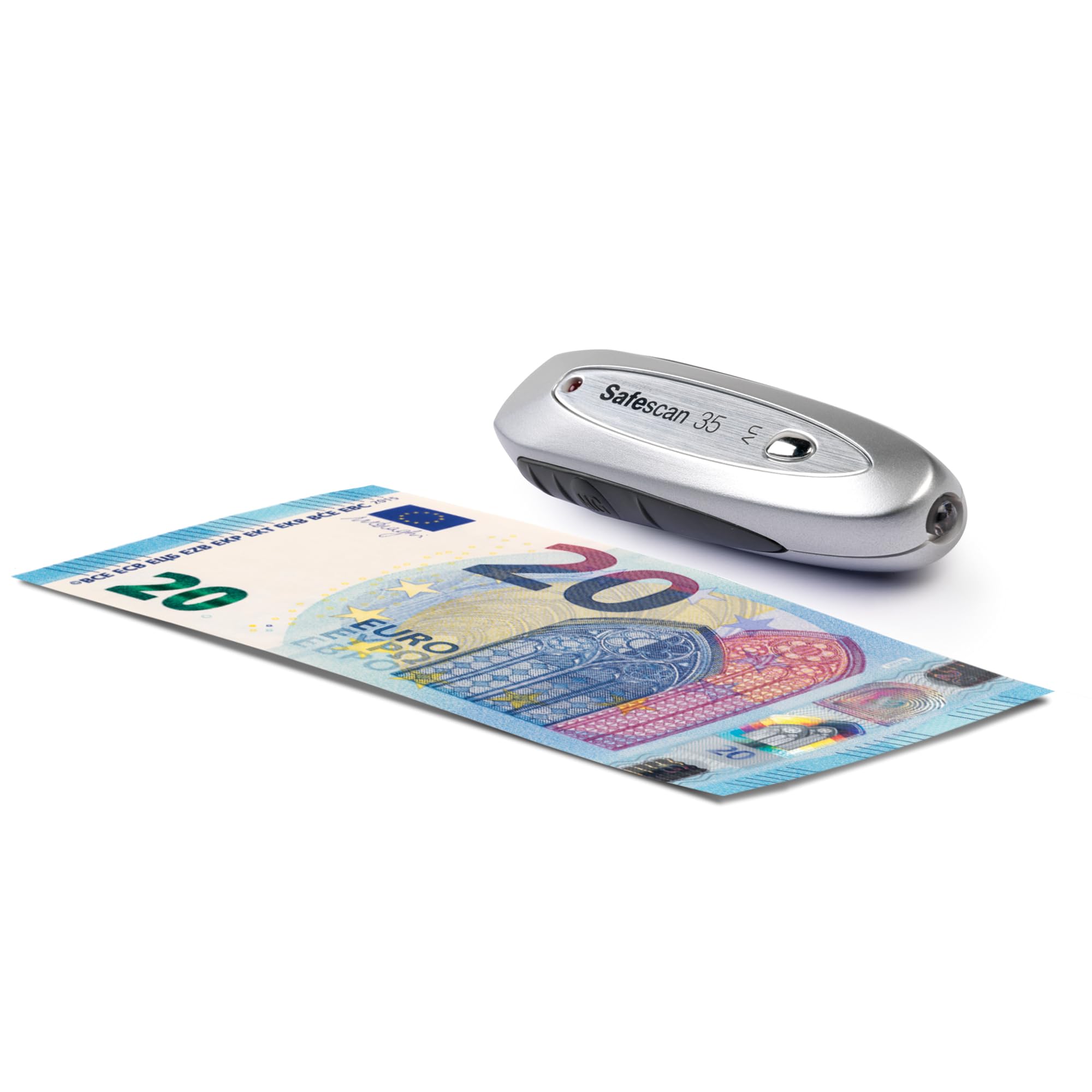 Safescan 35 Detector de billetes falsos portátil, verifica billetes, tarjetas de crédito y documentos - Detector UV para nuevos billetes - Detector billetes falsos con luz UV - Detector con luz UV