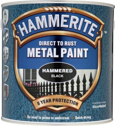 Hammerite 5084795 Metal Paint: Hammered Black 2.5Ltr