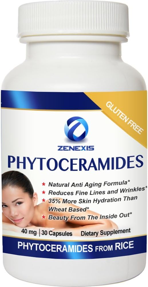 Phytoceramides - Hydrates Your Skin from The Inside Out Head to Toe. Plant Derived Rice Based Anti Aging Skin Care Supplement with Vitamins A C D E. Made in The USA