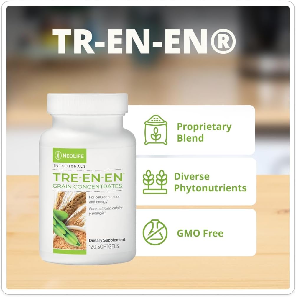 NeoLife TRE-en-en - Grain Concentrates - Energy & Endurance Supplements, Lipids, Sterols Supplements, Soybean & Wheat Germ Oil - 120 Softgel