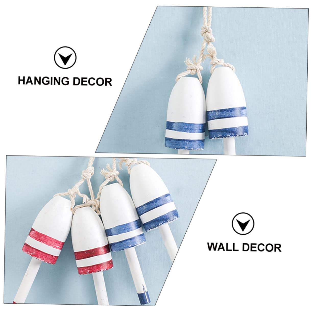 ERINGOGO 2pcs Float Pendant Wall Decor Retro Home Hanging Decor Wooden Bobber Hanging Decor Hanging Ornament Wooden Bobber Pendant Wooden Pendant Bobber Shape Wall Hangings Wall Pendant, 29x12cm