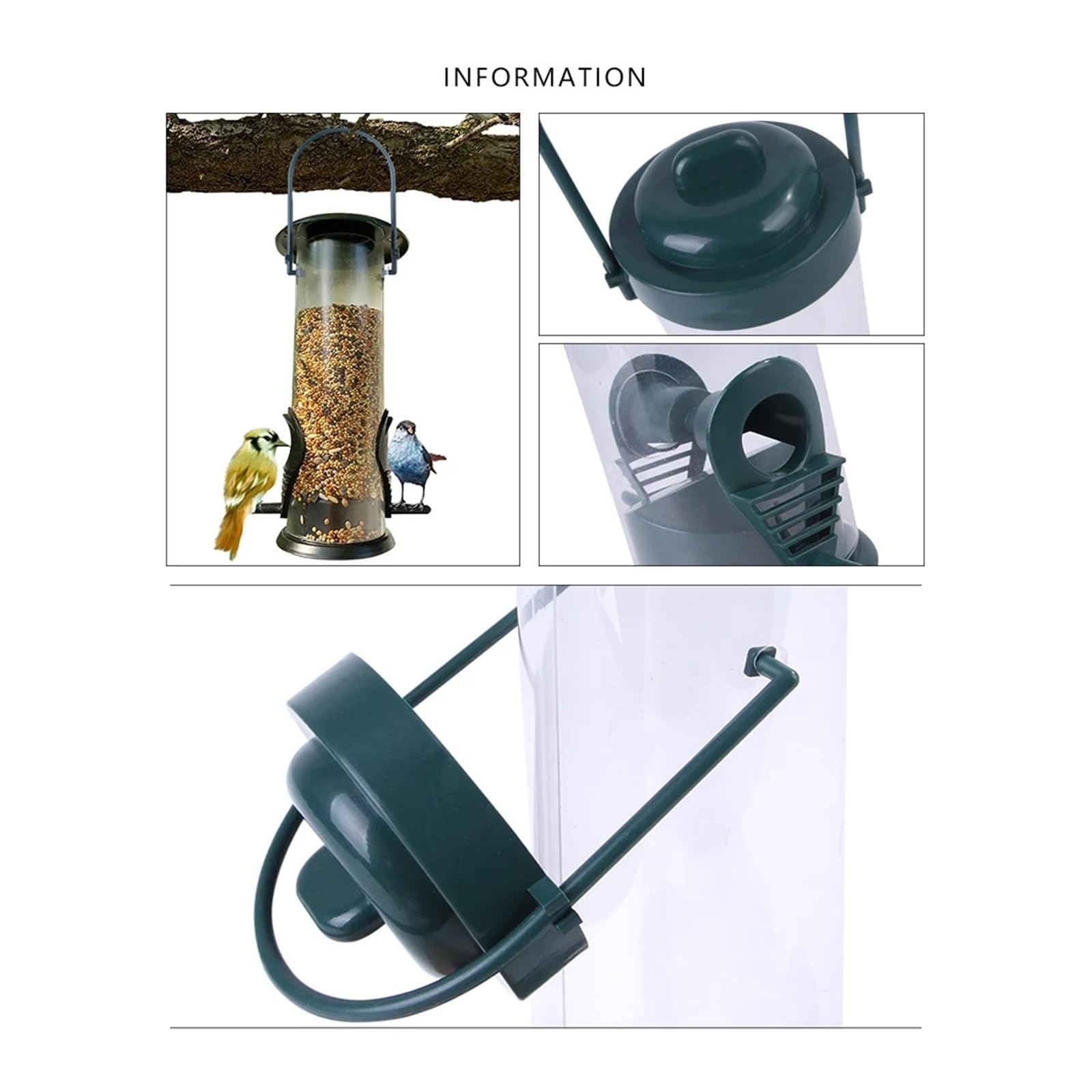 1~5PCS Vogel Feeder Outdoor Balkon Im Freien Hängenden Blei Hummingbird Pet Liefert Papagei Zubehör Vögel Trinker Vielseitige Vogelfutterstelle(Style A 4pcs)