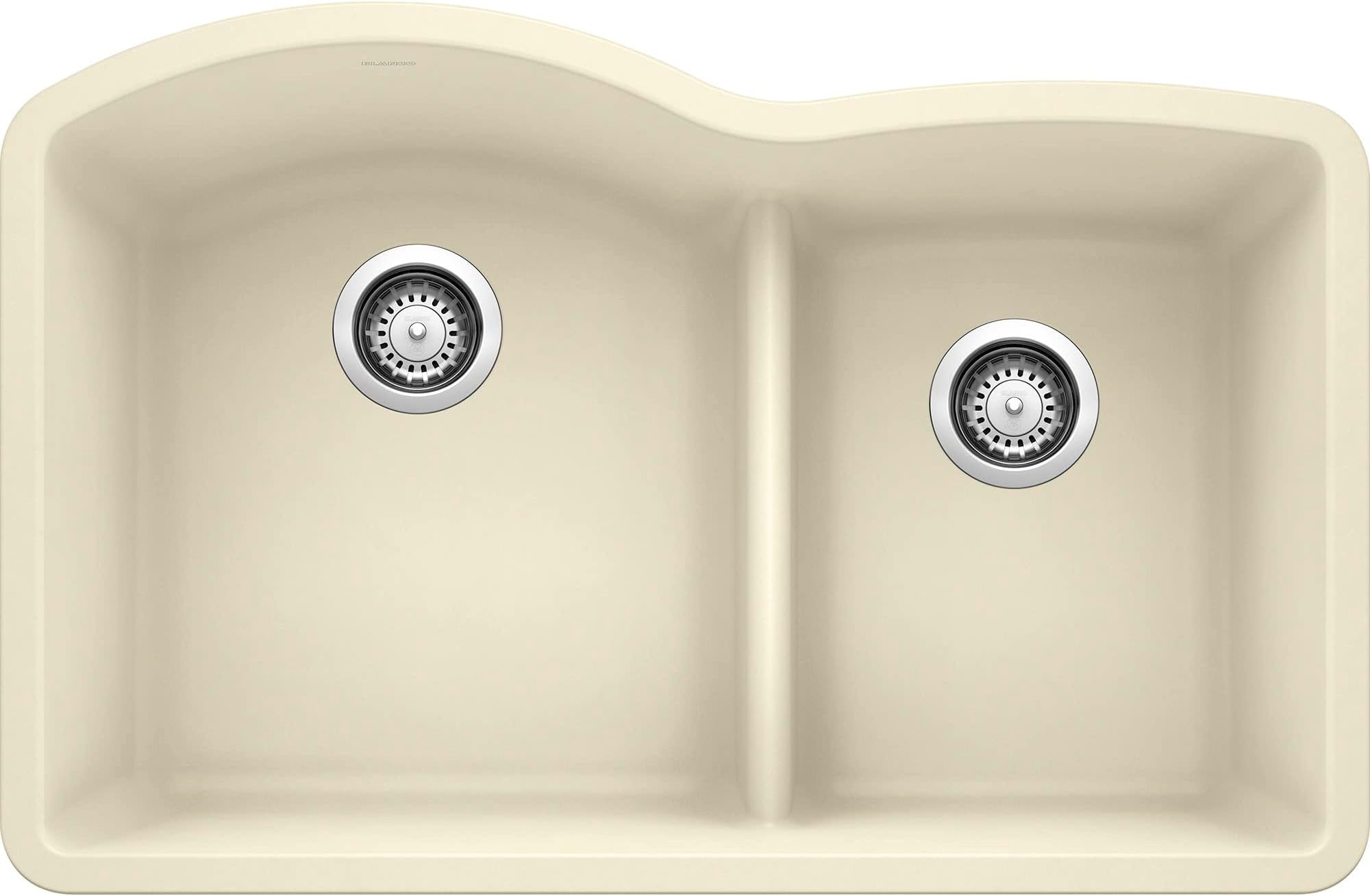 BLANCO, Biscuit 441594 DIAMOND SILGRANIT 60/40 Double Bowl with Low Divide Undermount Kitchen Sink, 32" X 21"