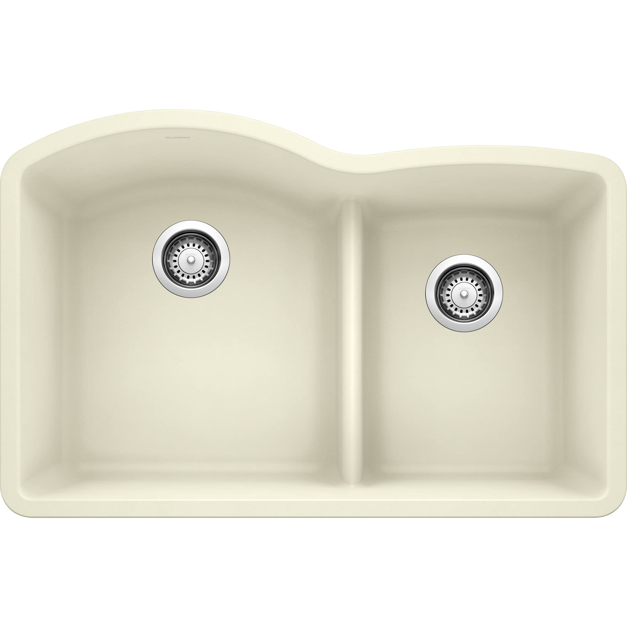 BLANCO, Biscuit 441594 DIAMOND SILGRANIT 60/40 Double Bowl with Low Divide Undermount Kitchen Sink, 32" X 21"