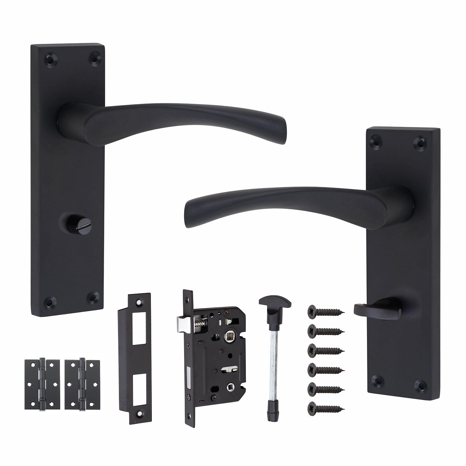 Golden Grace Victorian Scroll Astrid Lock Handle And Mortise Lock Set Matt Black