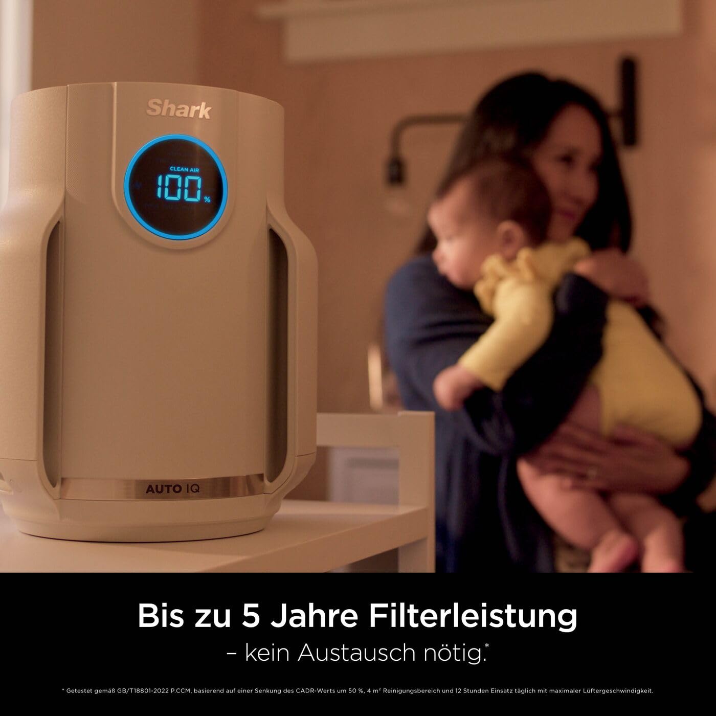 Shark NeverChange Luftreiniger für Allergiker, 23 m² Raumabdeckung, bis zu 5 Jahre, kompakter Luftfilter, HEPA-Filter, fängt 99,97% der Allergene wie Staub ein, leise, LED-Display, Dove HP072EU