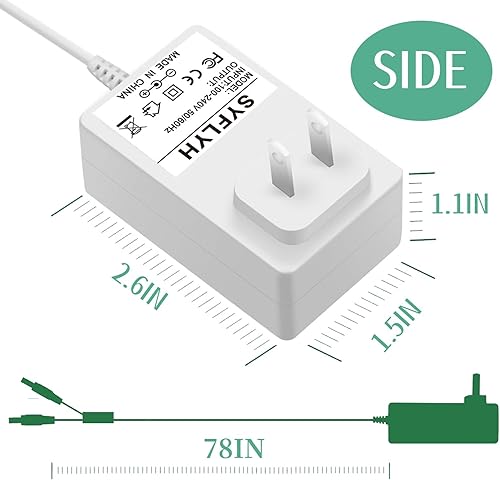 Miniatura 7 de Ingenuity - Adaptador de cable de alimentación para columpio de bebé Ingenuity, enchufe USB A y CC compatible con InLighten, Simple Comfort y