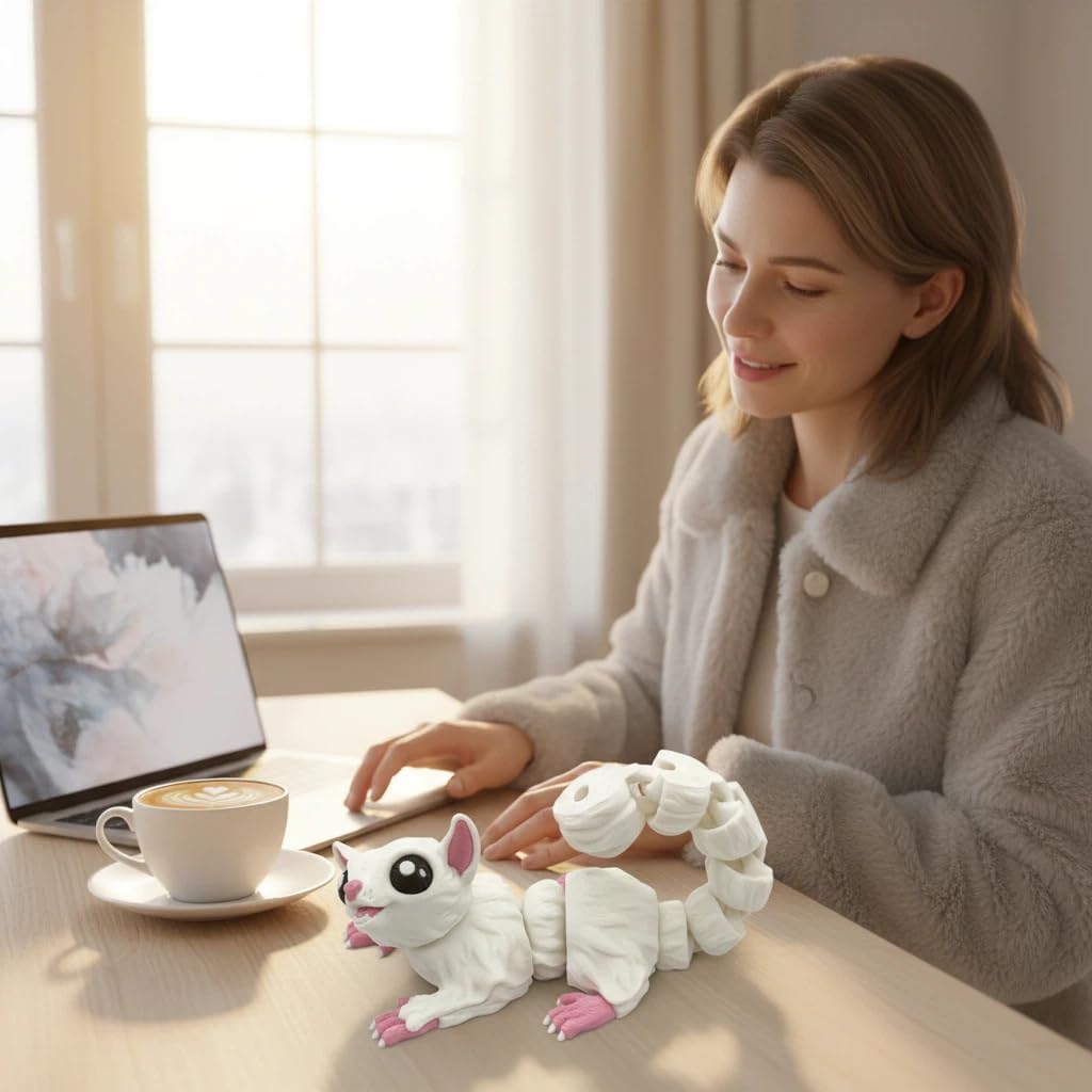 3D Printed Flying Squirrel Articulated Animal - 16 cm Stress Relief Animal Desktop Decoration (Flying Squirrel)