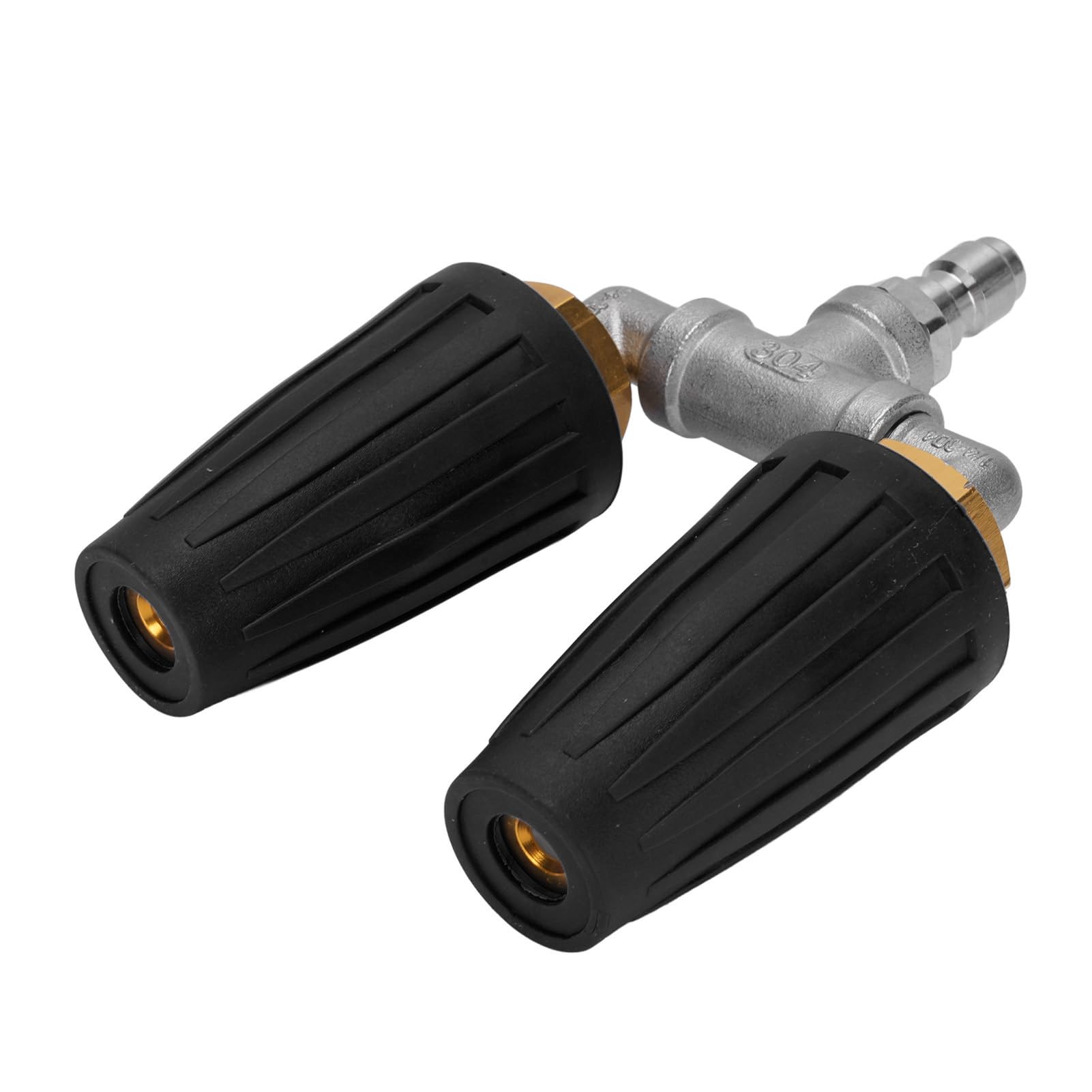 Qcwwy Düsen Düsen Sprinkler Tropfer Düse Twin Turbo Düse 1/4 Zoll Quick Connect 4000psi Edelstahl für Hochdruckreiniger Auto Garten Einfahrt Reinigung Doppelt Rotierender Turbo (BLACK)