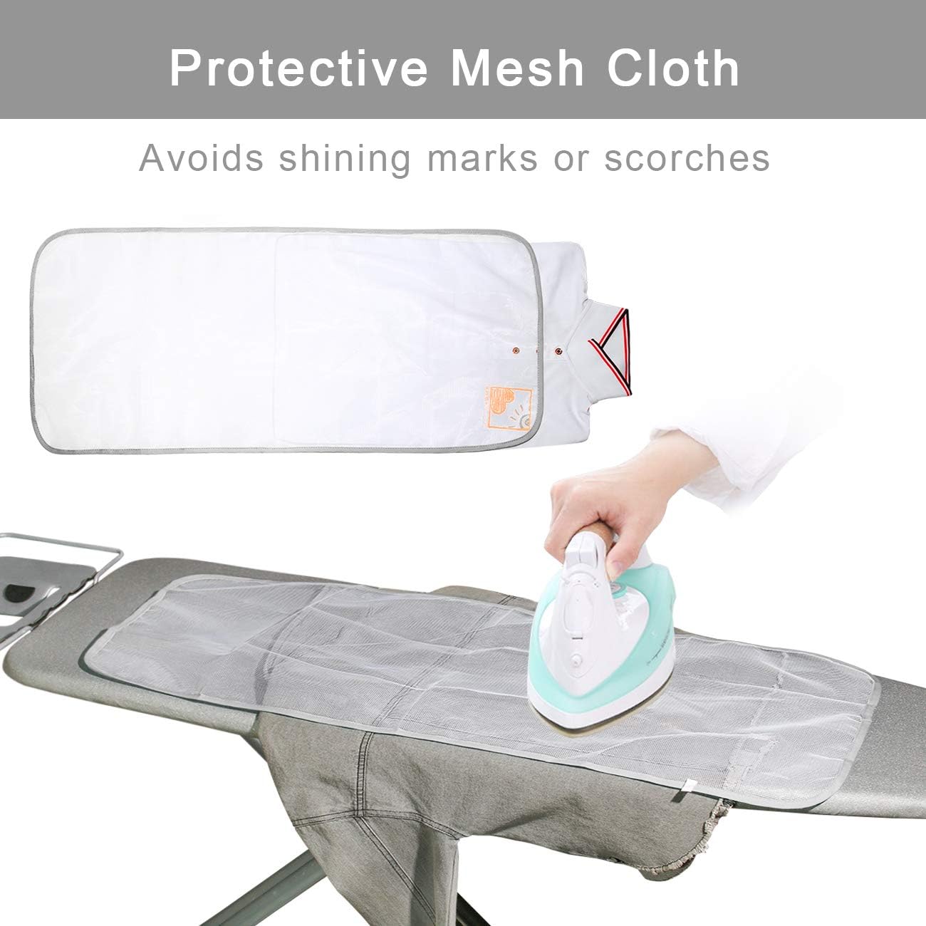 Dalykate Ironing Board Cover 21 x 57 with Scorch and Stain Resistant Thick Padding and Elasticized Edge Ironing Board Covers 4 Fasteners and 1 Protective Scorch Mesh Cloth
