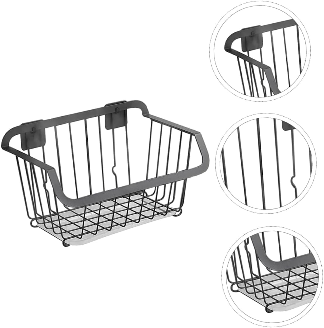 1Pc Wall Hanging Storage Basket with Drain Pan Multi Functional Fruit and Vegetable Organizer for Kitchen and Home Rustproof and Space Saving Design