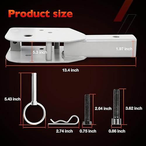 Miniatura 6 de Adaptador de enganche plegable para transportadores de carga montados en enganche de 2 pulgadas, acero resistente, capacidad de 500 libras, soporte