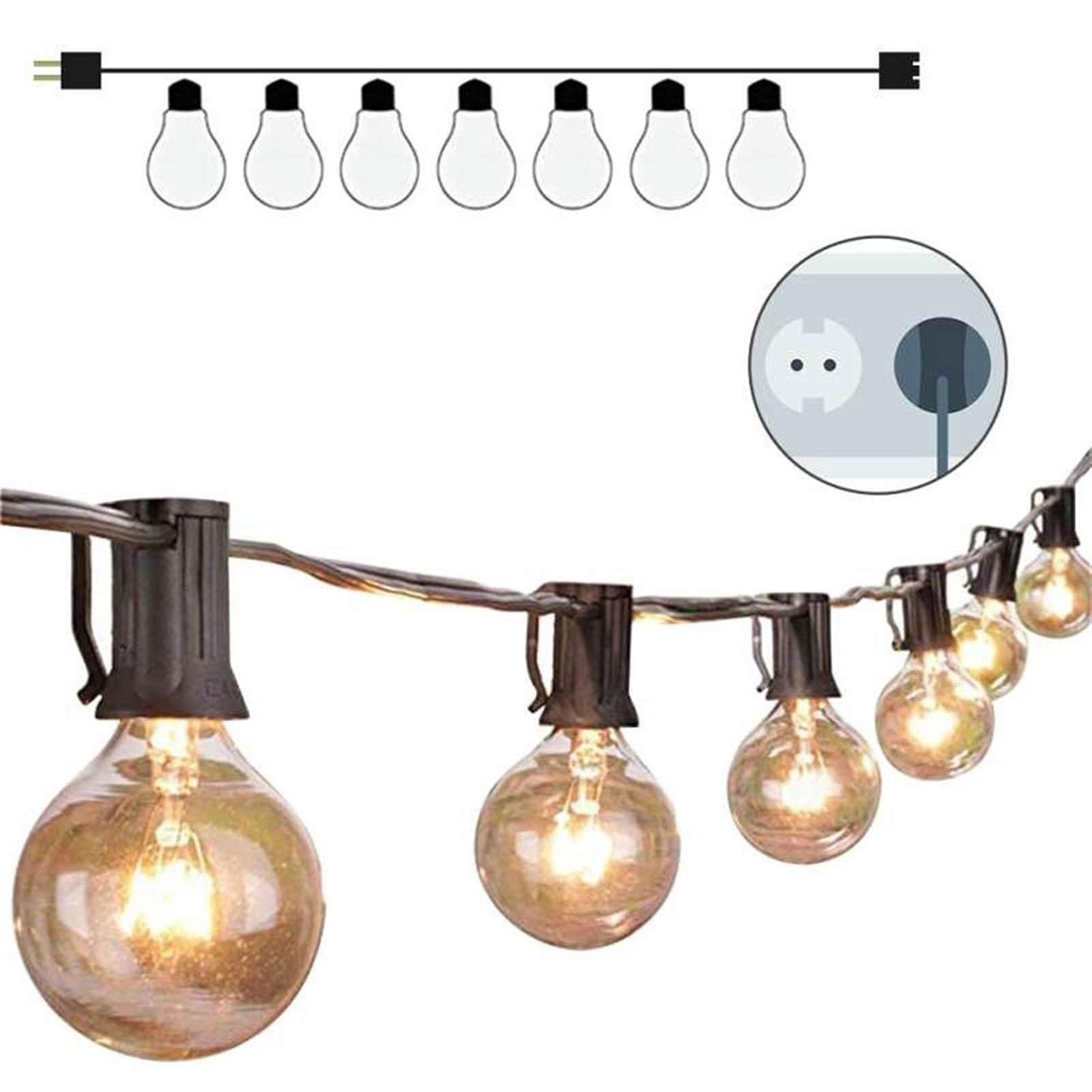 Łańcuch świetlny LED do użytku na zewnątrz, do wnętrz, E12, ciepła biel, z 25 światłami, oświetlenie na patio, wewnętrzne i zewnętrzne dekoracyjne światła, oświetlenie świąteczne, ogród, EU, 220 V