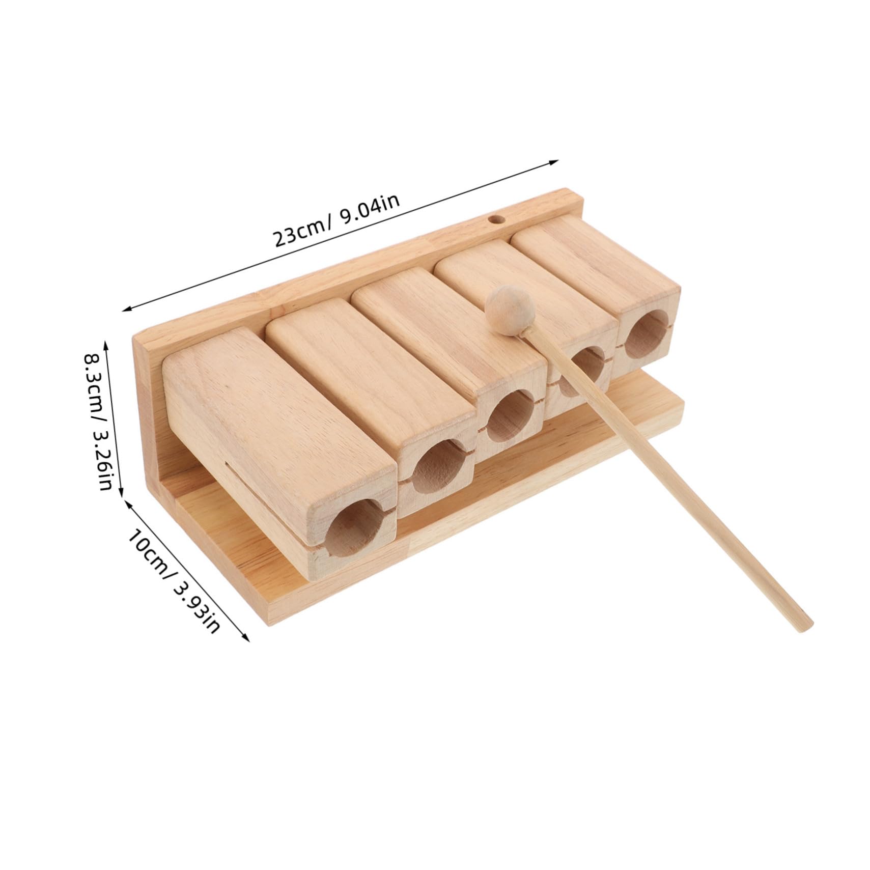 YARNOW Strumento Orff in Legno con Mazzuolo Blocco Ritmico Pentatonico Toni Percussione Musicale Sicura e Leggera per Apprendimento Interattivo Montessori