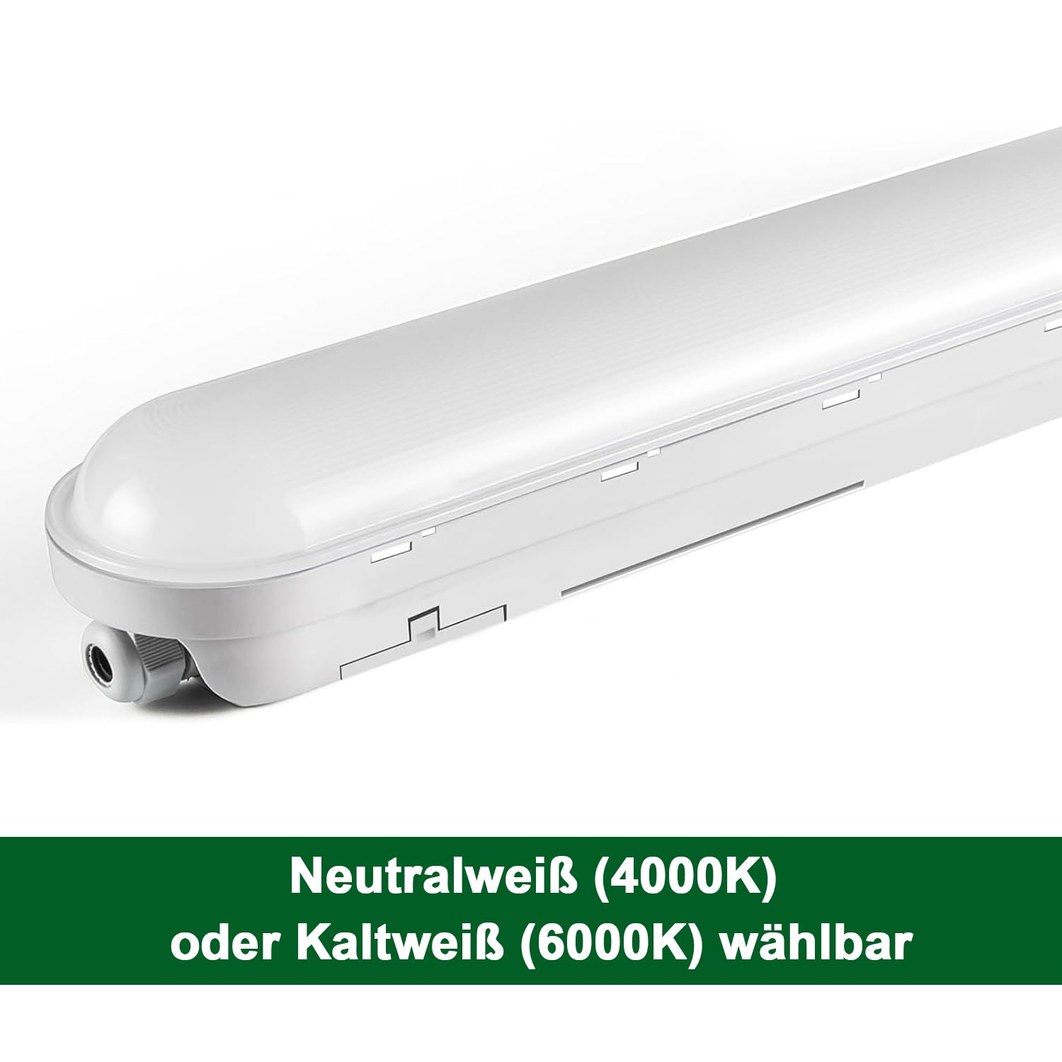 TONFFI Feuchtraumleuchte LED 120CM, 4000K Neutralweiß Feuchtraumlampe Komplett, IP65 Verknüpfbar Kellerlampe für Garage Werkstatt Büro