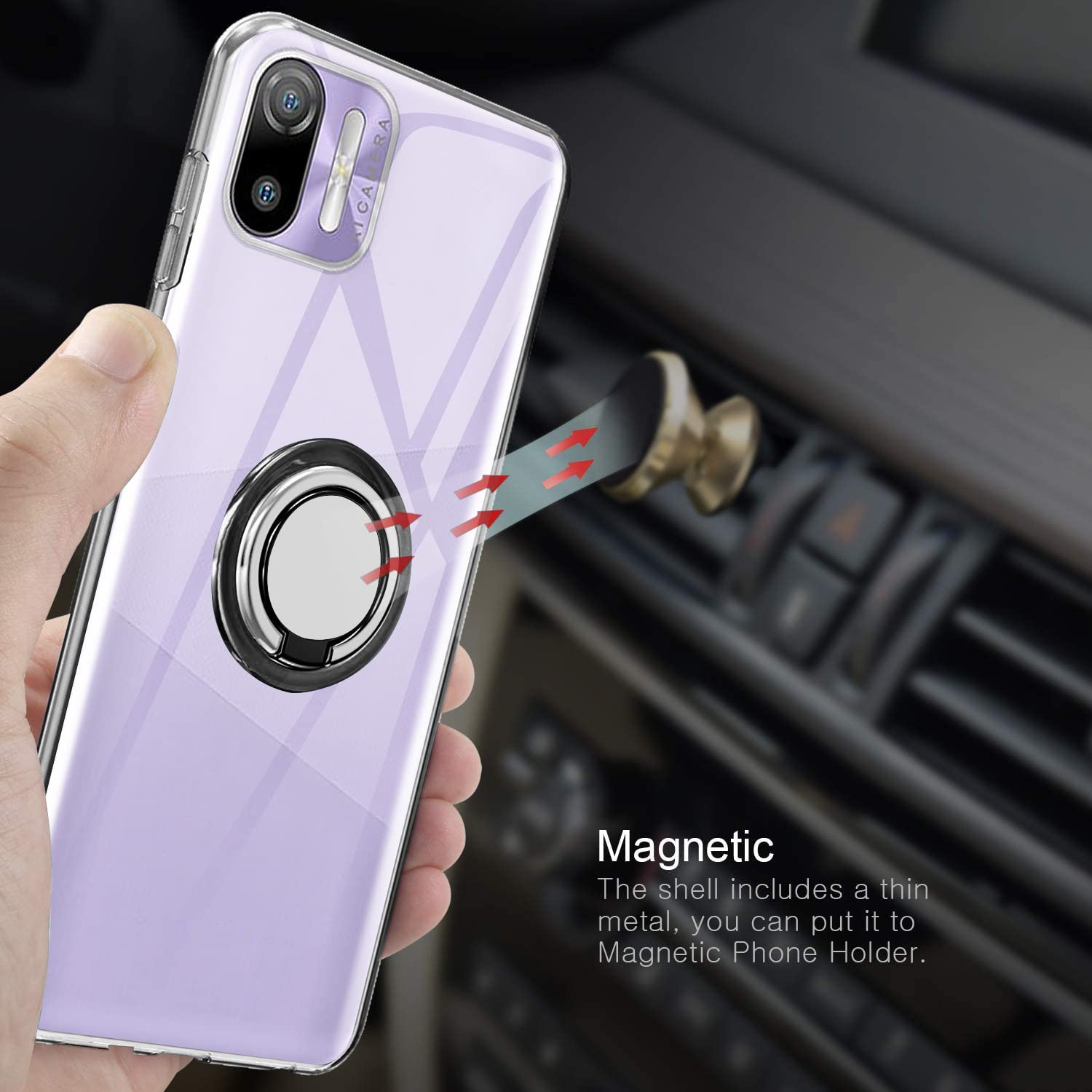 Ikiiqii Custodie per Ulefone Note 6 Cover Trasparente Morbido Silicone TPU Skin Bumper Custodia Case Pelle+ 9H Durezza Vetro Temperato Pellicola Film Schermo -Mandala Rosa -WM86