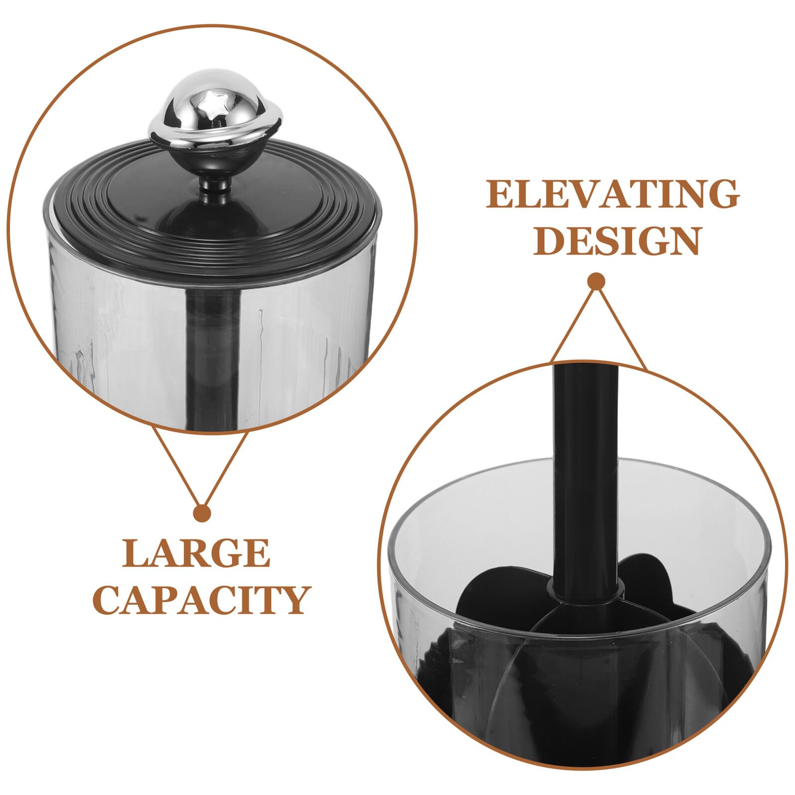 Portabrochas de Maquillaje con Elevación Automática Porta Brochas de Maquillaje Giratorio con Tapa Almacenamiento Grande para Pinceles Multifuncional Plástico Resistente Rotación