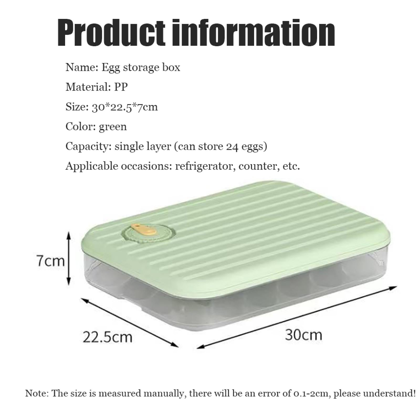 Caja de Almacenamiento de Huevos de 24 Rejillas,Soporte para Huevos para refrigerador,Almacenamiento de Huevos para encimera,Organizador de Huevos,Dispensador de Huevos para refrigerador