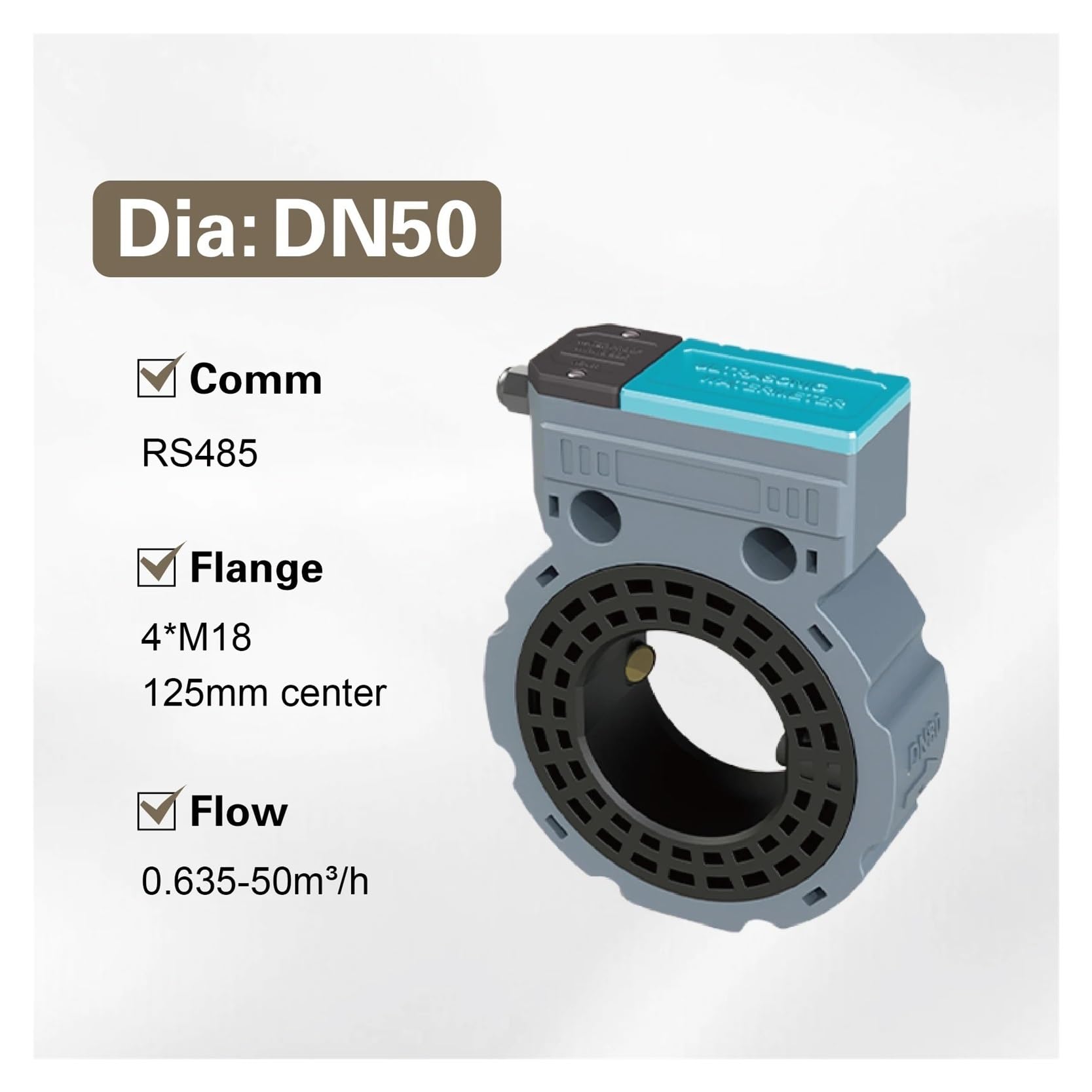Misuratori di portata Misuratore di portata ad ultrasuoni DN 50 Trasduttore flusso a pinza d'acqua digitale non invasivo liquidi portatile per irrigazione a tubo