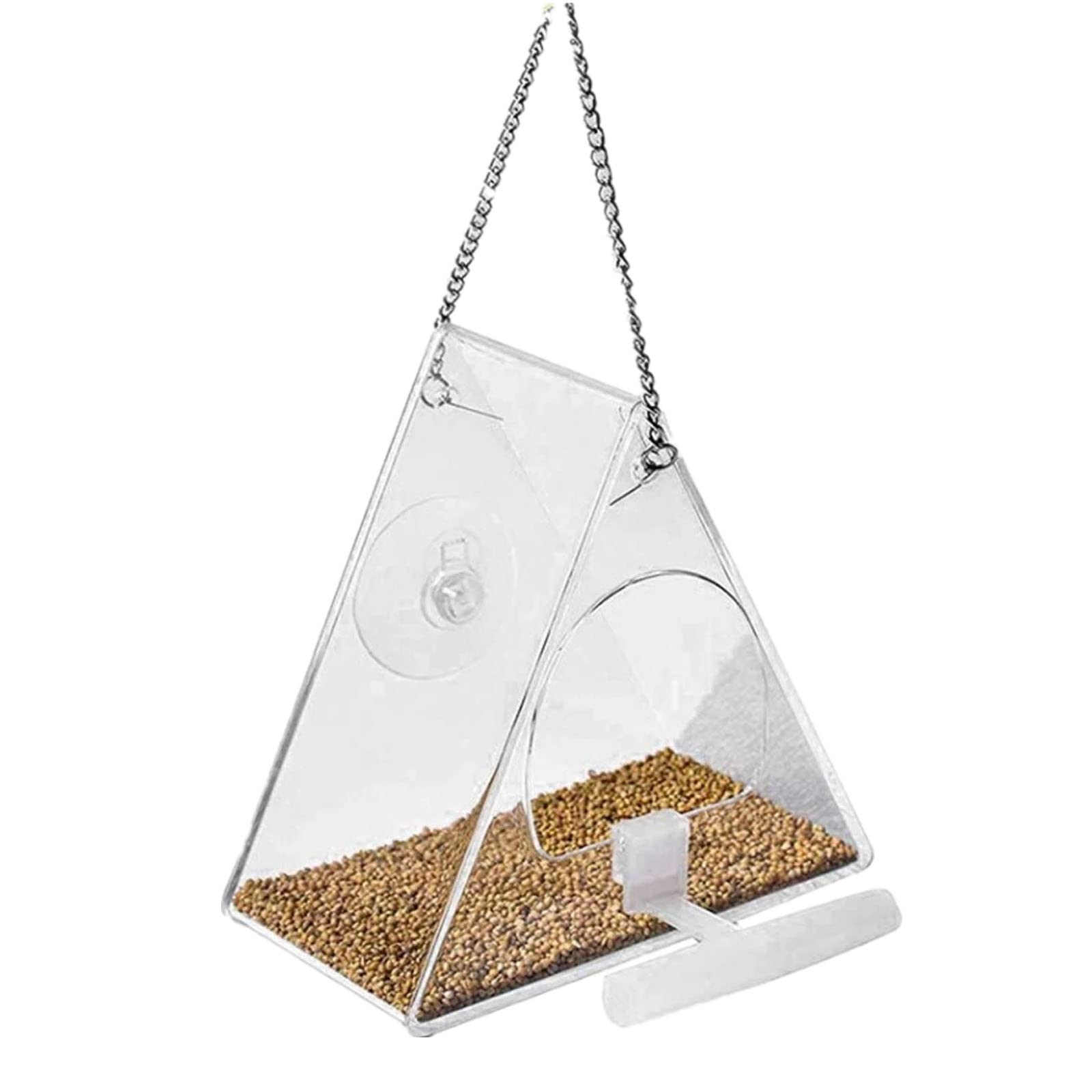 Panhuiwen Dark Colors Rat Proof Bird Feeders With Strong Suction Cups Clear Window Bird Feeders For Small Birds Only Bird Feeding Station Squirrel Proof