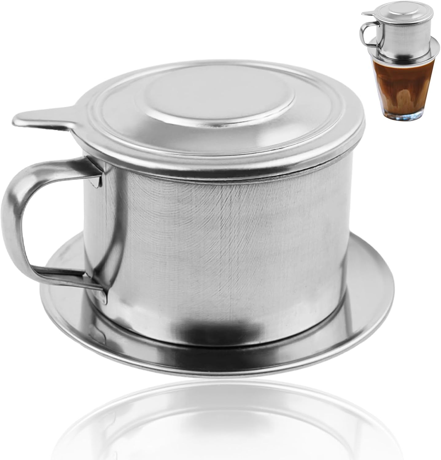 Vietnam Coffee Pot Stainless Steel Vietnamese Coffee Drip Filter Maker Vietnamese Coffee Pot Set for Home Kitchen Office